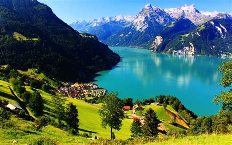 Switzerland, 4k, Swiss Alps, Mountain Lake, Summer, - 2880x1800 ...