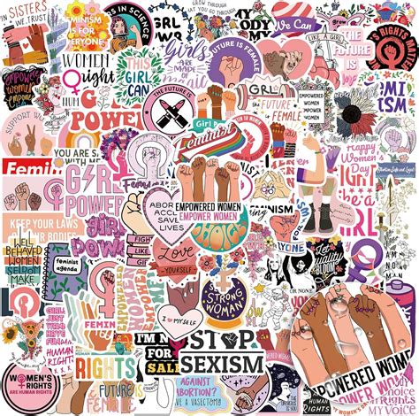 Amazon.com: Feminist Stickers 100pcs Girl Power Stickers Waterproof ...