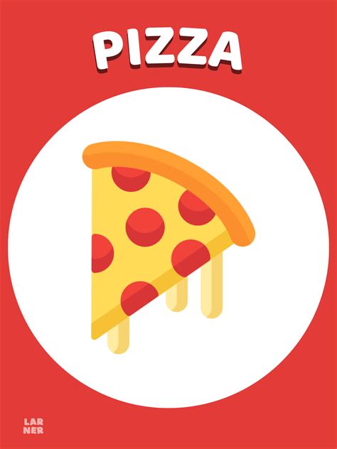 Food Flashcards Pizza + FREE printable Larner