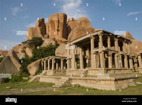 Ruins of Hampi, ancient capital of Vijayanagar empire Stock Photo - Alamy