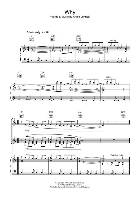 Annie Lennox "Why" Sheet Music | Download PDF Score 33135