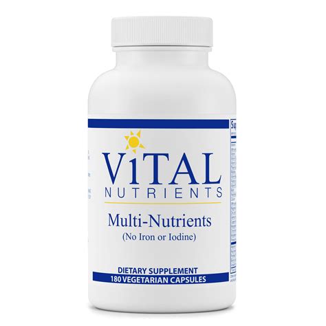 Vital Nutrients - Multi-Nutrients (No Iron or Iodine) - Comprehensive Daily Multi-Vitamin ...