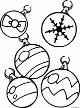 Five Christmas Bulbs Coloring Page Printable sketch template