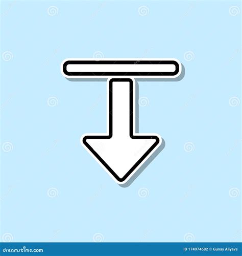 Straight and Down Arrow Sticker Icon. Simple Thin Line, Outline Vector of Web Icons for Ui and ...