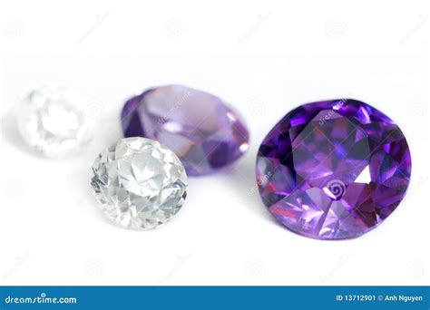 Purple And Colorless Gemstones Close-up Stock Image - Image: 13712901