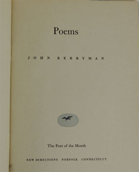 Poems | John Berryman | First Edition