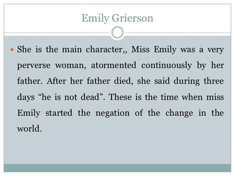 A Rose for Emily - Characters & Setting - IIB1