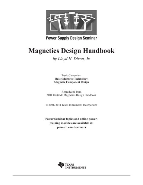 Magnetics Design Handbook Unitrode