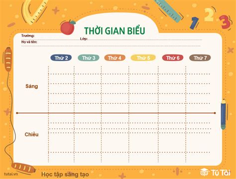 Mẫu thời gian biểu cá nhân, cho bé và học sinh