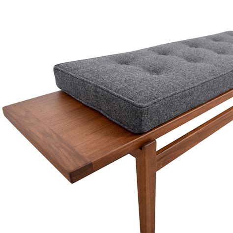 68% OFF - Design Within Reach Design Within Reach Jens Bench in Heather Lama Tweed / Chairs