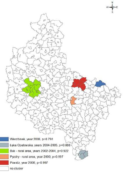 Map of Greater Poland. Results of LISA spatial analysis | Download ...