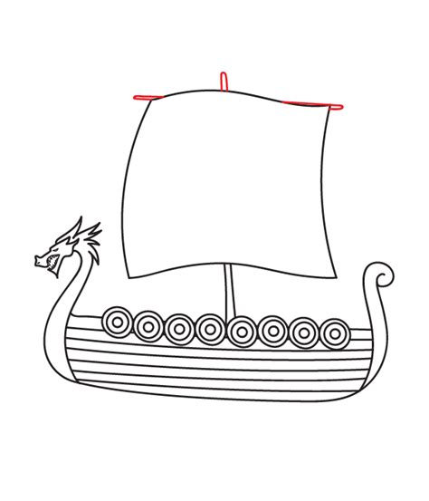 How to Draw a Viking Boat - Step 18 | Viking drawings, Boat drawing, Vikings