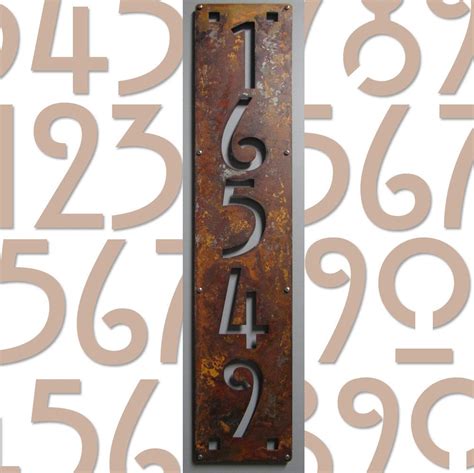 CUSTOM Mission Style Vertical House Numbers in Rusted Steel 5 | Etsy ...