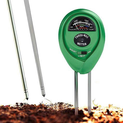 Soil pH Meter, 3-in-1 Soil Test Kit For Moisture, Light and pH, Indoor and Outdoors Soil Tester ...