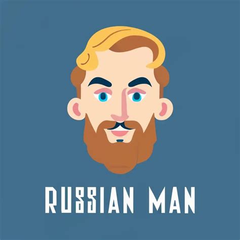 True Russian Man with Blue Eyes and Blond Hair Distinctive Logo Design | AI Logo Maker