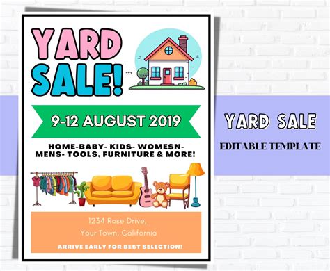 YARD SALE Flyer TEMPLATE, Garage Sale Flyer, Neighborhood Yard Sale ...