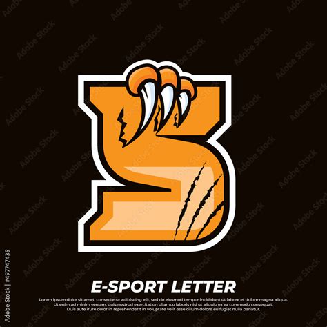 Tiger claw mascot sport logo design. Letter S with Tiger scratch animal ...