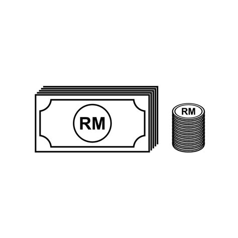 Stack of Ringgit Malaysia, MYR, Malaysia Currency Icon Symbol. Vector Illustration 10653142 ...