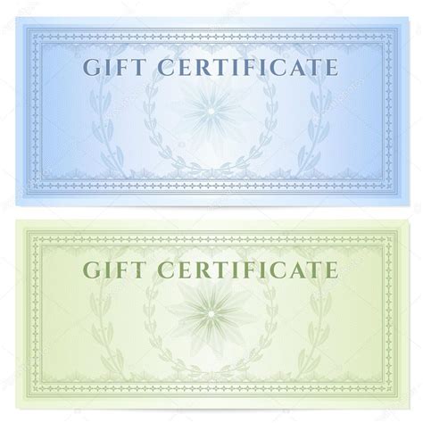 Gift certificate (Voucher) template with guilloche pattern (watermarks ...