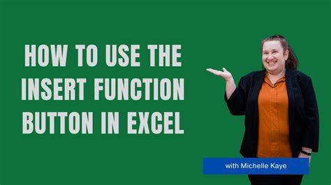 How to use the Insert Function button in Excel - YouTube