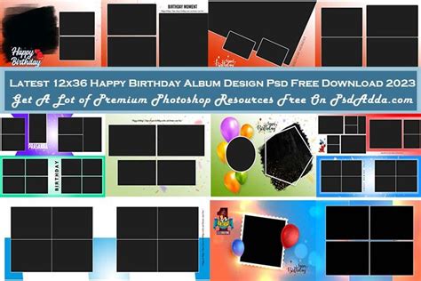 Latest 12x36 Happy Birthday Album Design Psd Free Download 2023 Vol 08 - PsdAdda