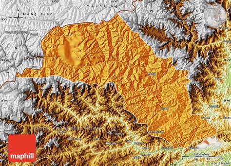 Political Map of Upper Subansiri (Dap.), physical outside