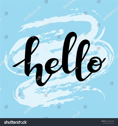 Hand Written Vector Hello Text Cute Stock Vector (Royalty Free) 1288625989