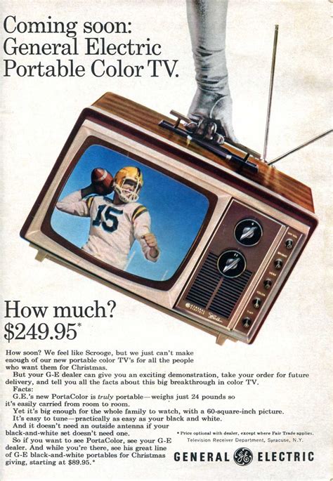 General Electric Portable Color TV Ad 1965 | TV Guide, Decem… | Flickr