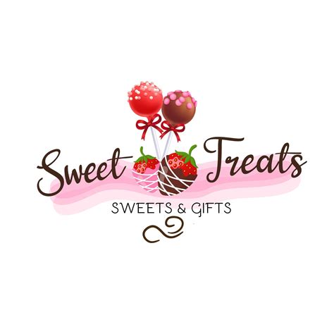 Sweet Treats Logo Design, Strawberry Chocolate Logo, CakePops Logo ...