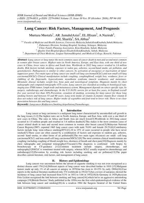 (PDF) Lung Cancer: Risk Factors, Management, And Prognosis