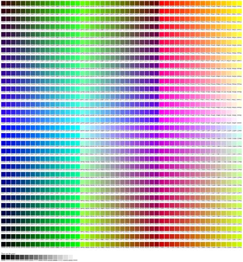 Best Hex Colour Chart (orginal image will zoom so you can find your code) | Pantone color chart ...