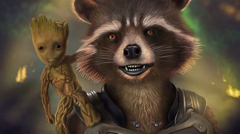 Baby Groot And Rocket Hd - 2560x1440 Wallpaper - teahub.io