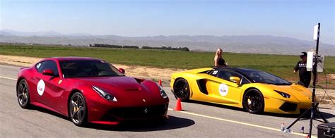 Ferrari F12 vs. Lamborghini Aventador Roadster, the Atmospheric V12 ...