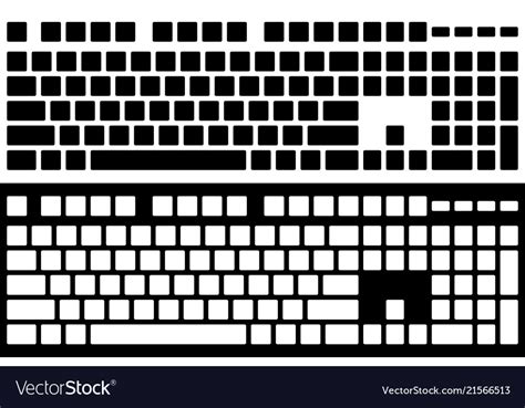 Silhouette computer keyboard isolated black and Vector Image