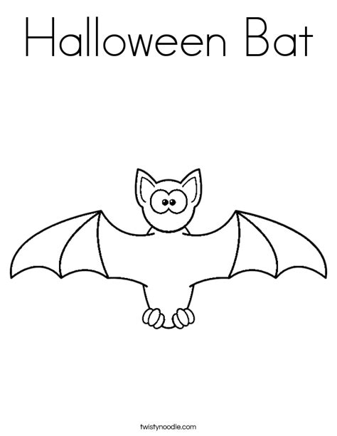 Halloween Bat Coloring Page - Twisty Noodle