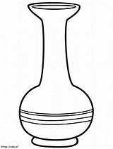 Easy Vase Coloring Page sketch template