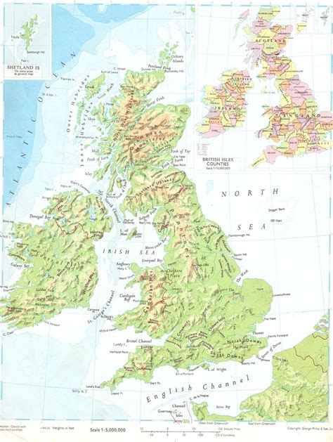 Physical Map Of Britain