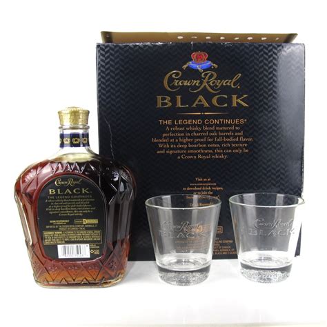 Crown Royal Black Gift Box / Including 2 Glasses | Whisky Auctioneer