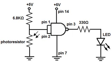 Nand Gate Using Ic 7400 Circuit Diagram