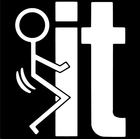 FK IT FUNNY stick figure Decal Vinyl Sticker 3 Inch