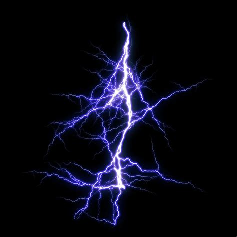 Blue Lightning flash Thunderbolt isolated on black background. 6241332 Stock Photo at Vecteezy