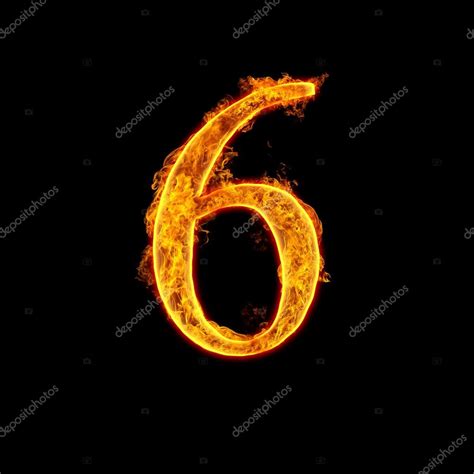 Fire alphabet number 6 six Stock Photo by ©cookelma 34768281