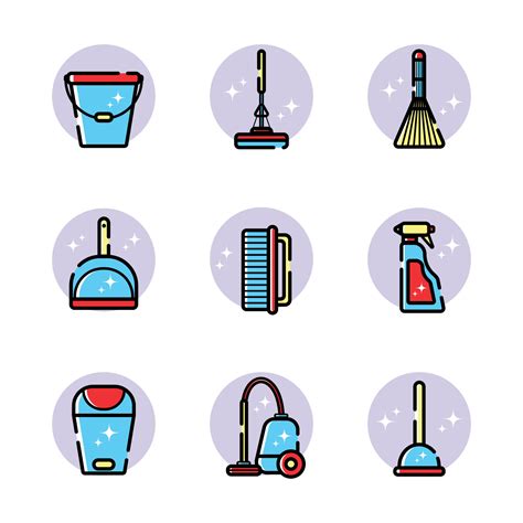 House cleaning set of vector lineal icons 34820059 Vector Art at Vecteezy