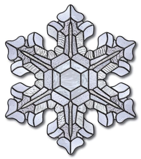 Free Stained Glass Pattern 3078 - Winter Snowflake-P3078