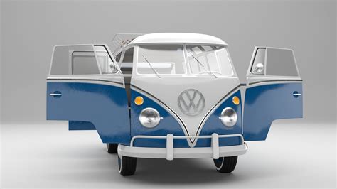 Volkswagen T1 With Full Interior 3D model | CGTrader