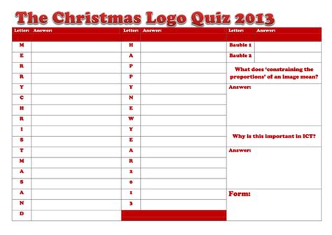 The Christmas Logo Quiz 2013 | Teaching Resources