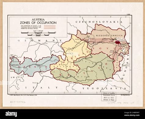 Austria zones of occupation map hi-res stock photography and images - Alamy