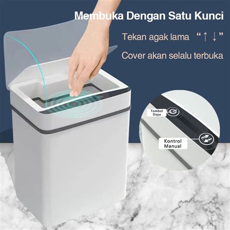 Jual tempat sampahTRB02-12L putih Tong Sampah Pintar/tempat sampah aesthetic | Shopee Indonesia