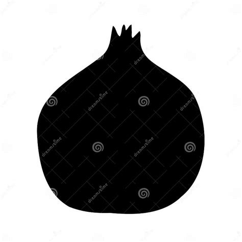 Vector Hand Drawn Pomegranate Silhouette Stock Vector - Illustration of ...