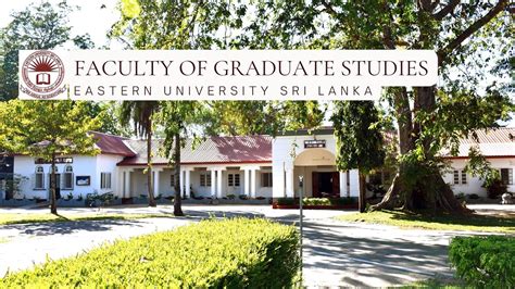 Faculty of Graduate Studies | Eastern University Sri Lanka